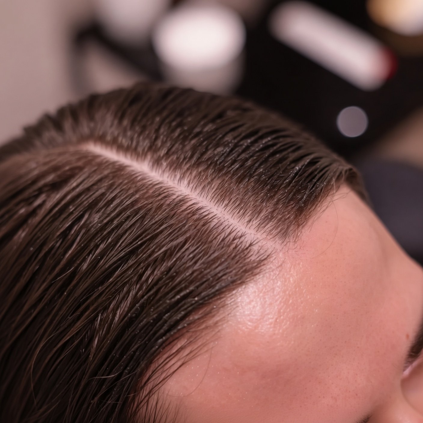 Couro cabeludo e raiz do cabelo para cuidados capilares