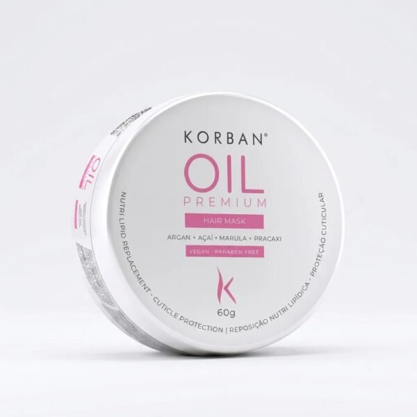 Mask Oil Premium 60g Korban – máscara nutritiva para cabelos secos