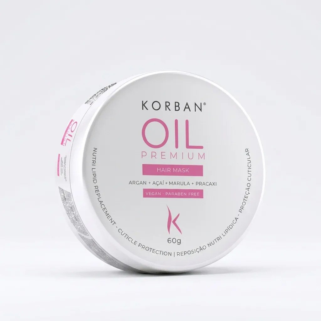 Mask Oil Premium 60g Korban – máscara nutritiva para cabelos secos